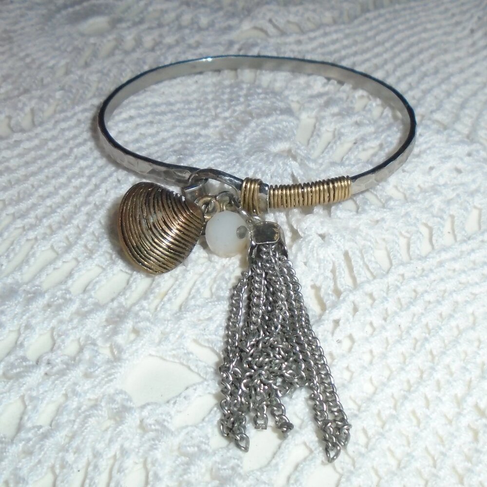 Down by the shore lil shell bangle bracelet